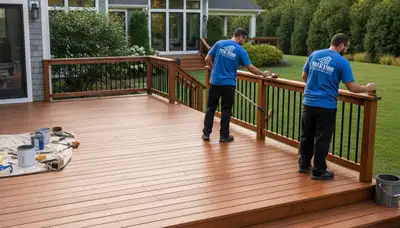 Portland, OR deck staining for wood protection against moisture, moss, and sun exposure